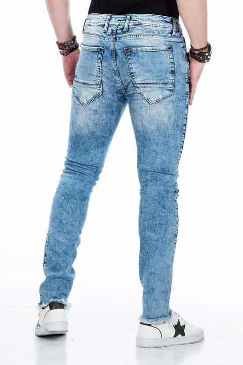 CD445 Distressed Denim Slim Fit Jean Trousers