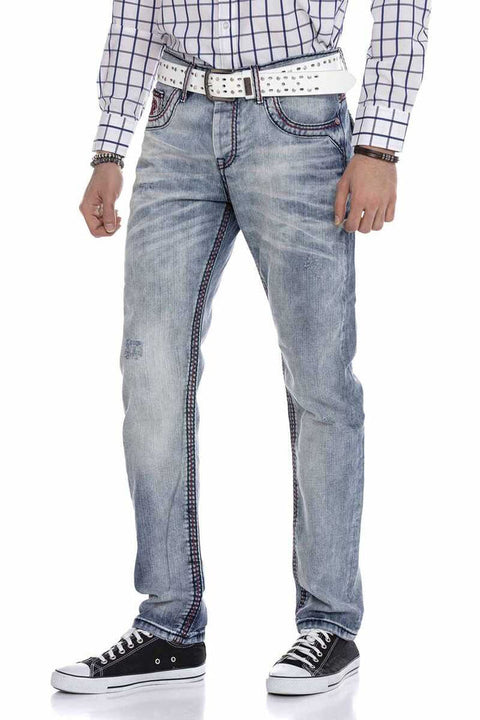 CD612 Open Pocket Detailed Straight Fit Men's Jean Trousers