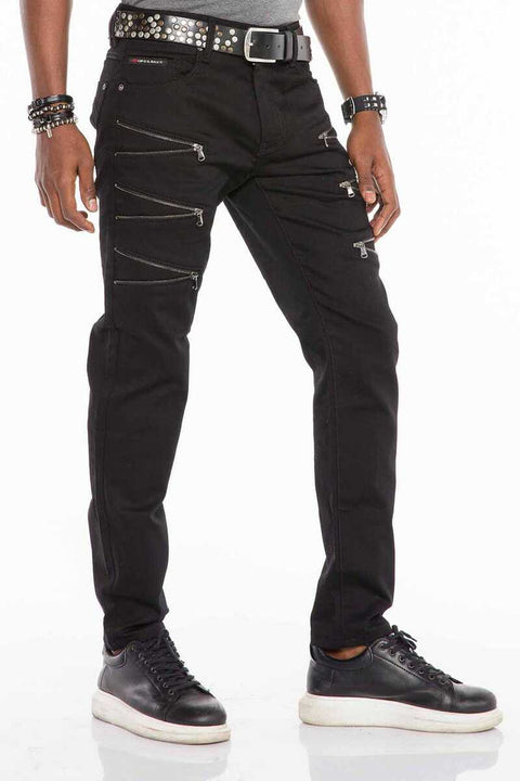 CD509 Zipper Detailed Slim Fit Men's Jean Trousers
