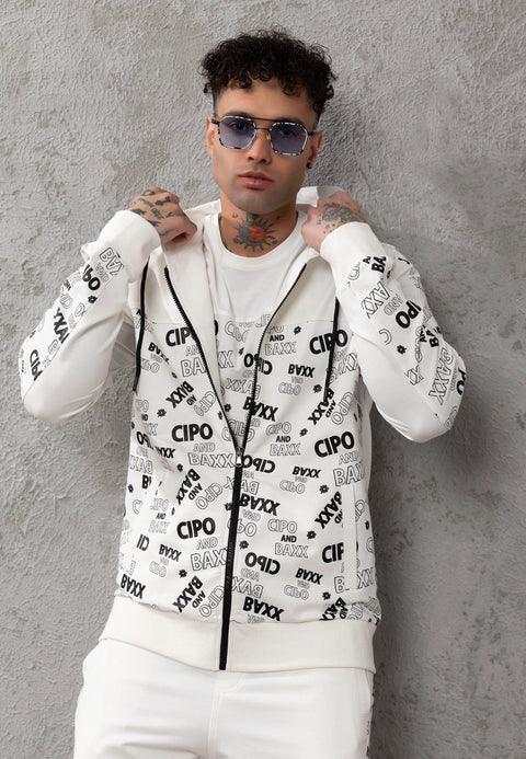 CL564 Marka Logo Baskılı Marjinal Kapşonlu Erkek Sweatshirt