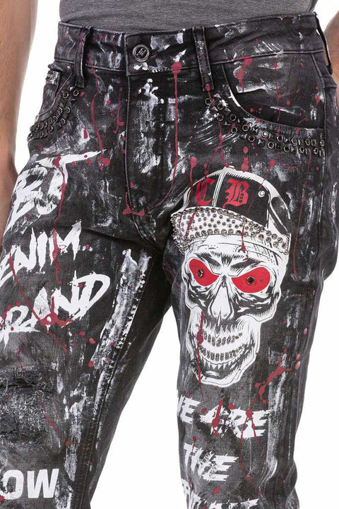 CD700 Graffiti Hand Painted Men's Jean Trousers