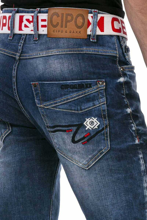 CD717 Logo Designed Men's Jean Trousers