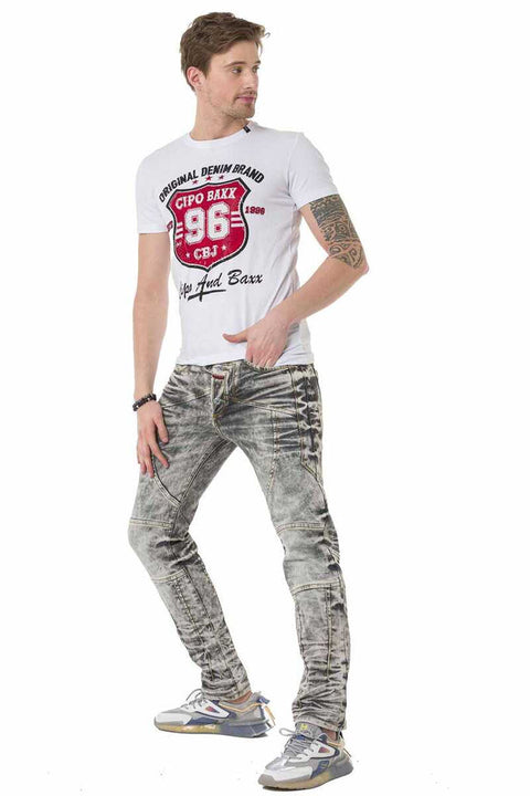 CD718 Piece Washed Men's Jean Trousers