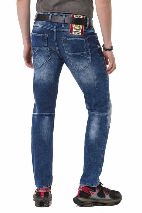 CD781 Ripped Patched Men's Jean Trousers