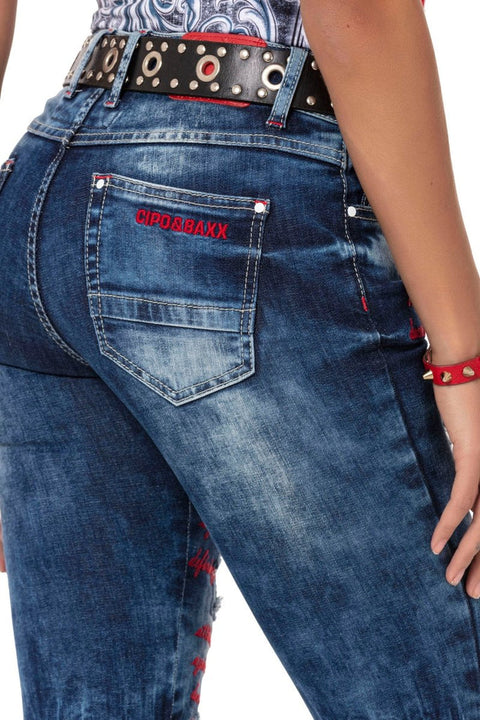 WD478 Embroidered Women's Jeans