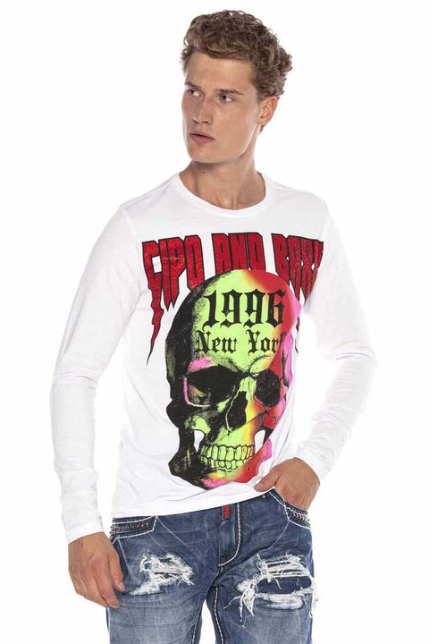 CL406 Colorful Skull Men's Sweatshirt