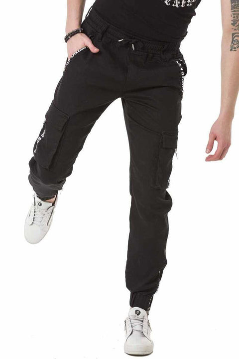 CD788 Elastic Waist Cargo Pocket Men's Sweatpants