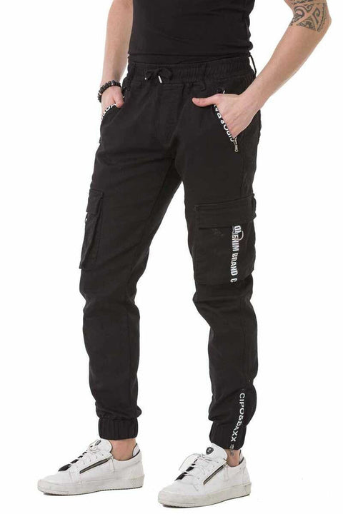 CD788 Elastic Waist Cargo Pocket Men's Sweatpants