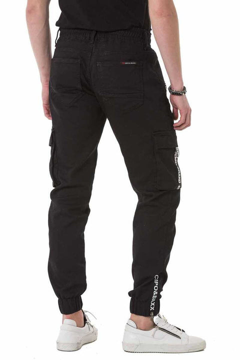 CD788 Elastic Waist Cargo Pocket Men's Sweatpants