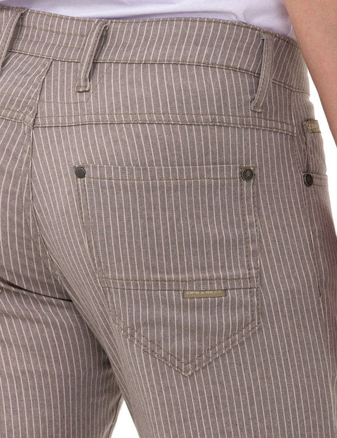 CD841 Striped Linen Slim Fit Men's Trousers