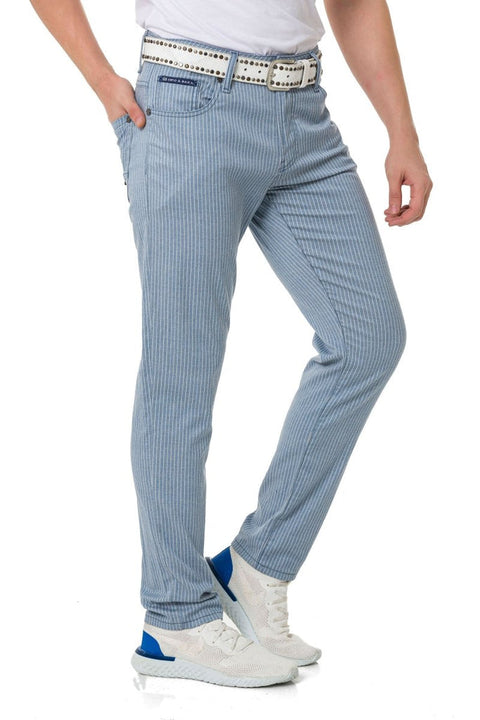 CD841 Striped Linen Slim Fit Men's Trousers