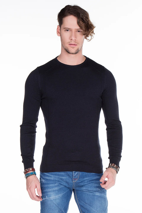 CP152 BLACK MEN'S SWEATER