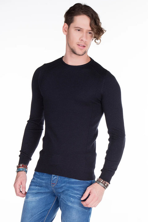 CP152 BLACK MEN'S SWEATER