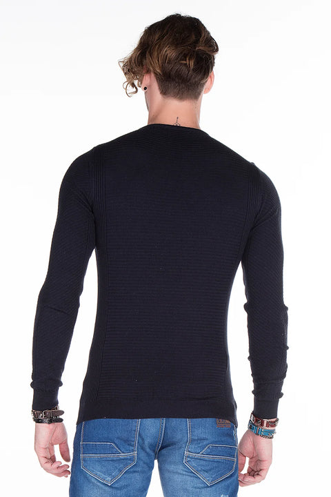 CP152 BLACK MEN'S SWEATER