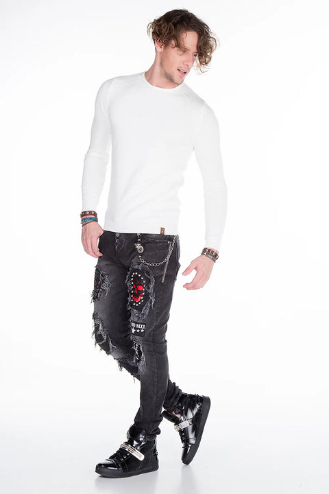 CP152 BLACK MEN'S SWEATER