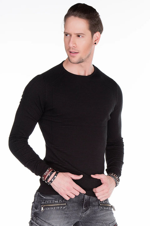 CP152 BLACK MEN'S SWEATER