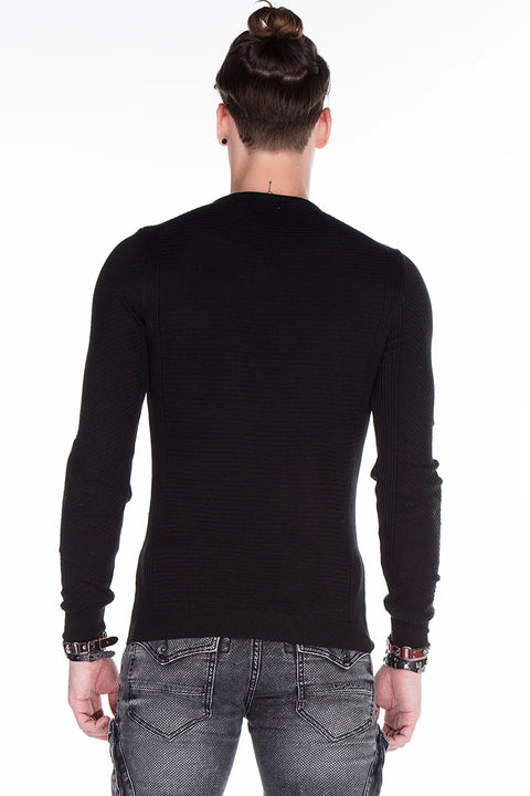 CP152 BLACK MEN'S SWEATER