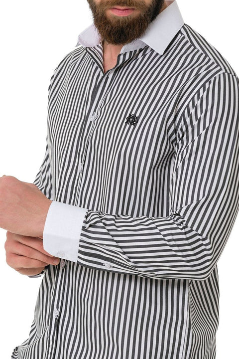 CH192 Cuff Collar Striped Shirt