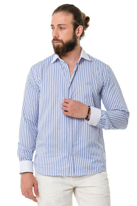 CH192 Cuff Collar Striped Shirt