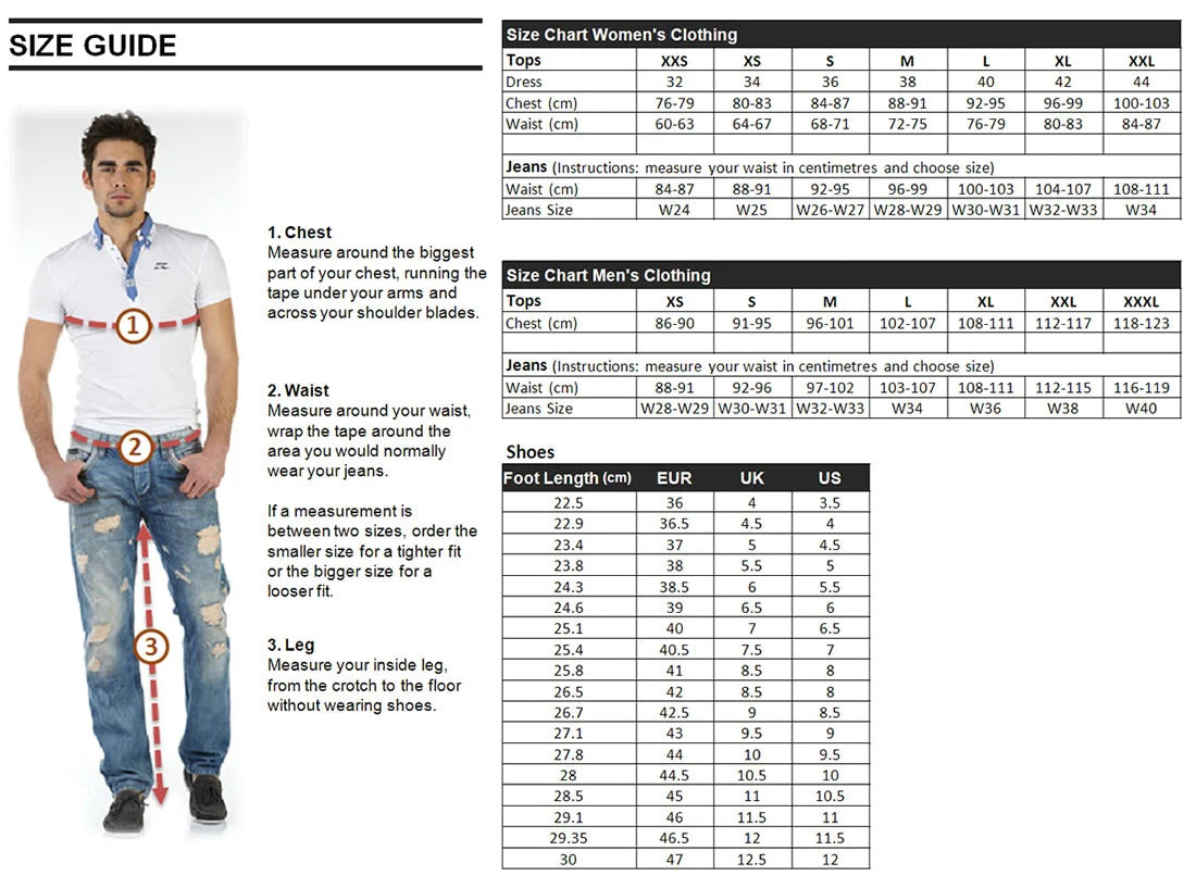 Size Guide Cipo Baxx Australia