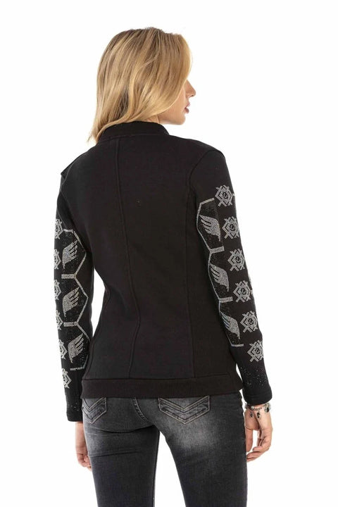 WJ197 women outdoor jacket with sparkling stone trimmings