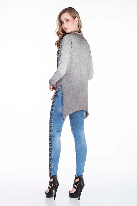 WL170 BLUE LADIES BLOUSE SWEATSHIRT