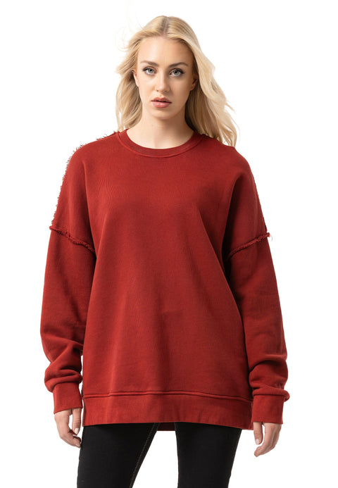 WL371 Women Oversize Sweatshirt – Loose cut Sweater with textured pattern & seam details | Stylish streetwear for everyday & leisure