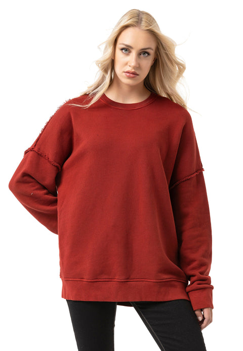 WL371 Women Oversize Sweatshirt – Loose cut Sweater with textured pattern & seam details | Stylish streetwear for everyday & leisure