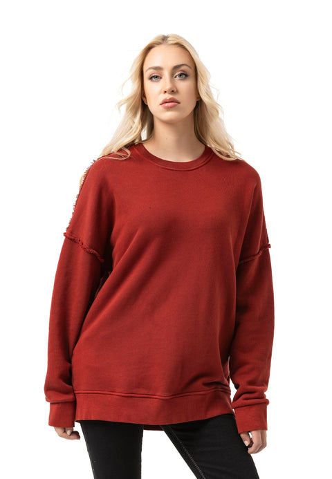 WL371 Women Oversize Sweatshirt – Loose cut Sweater with textured pattern & seam details | Stylish streetwear for everyday & leisure