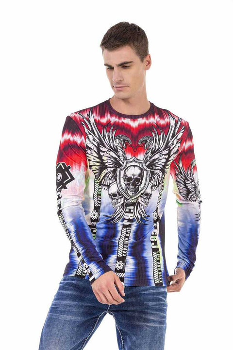 CL484 Colorful Patterned Printed Sweatshirt