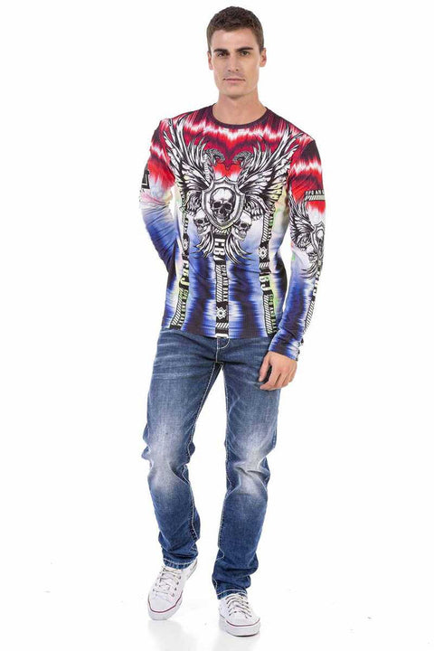 CL484 Colorful Patterned Printed Sweatshirt