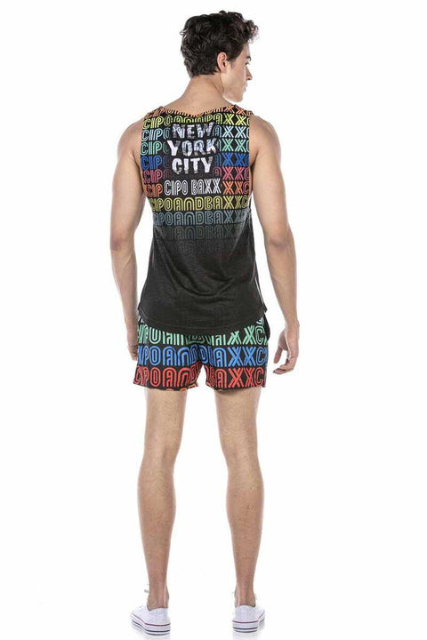 CUK246 Colorful Swim Shorts Undershirt Set