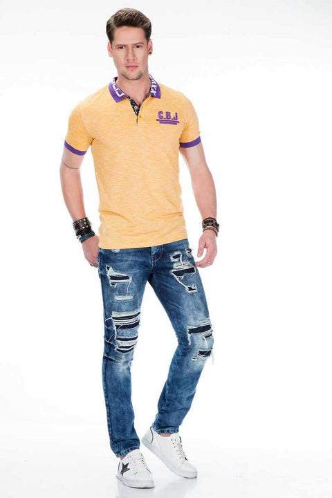 CT416 Polo Neck Embroidered Slim Fit Men's T-Shirt