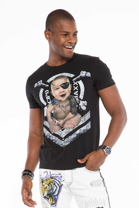 CT485 Tattooed Pirate Baby Printed Men's T-Shirt