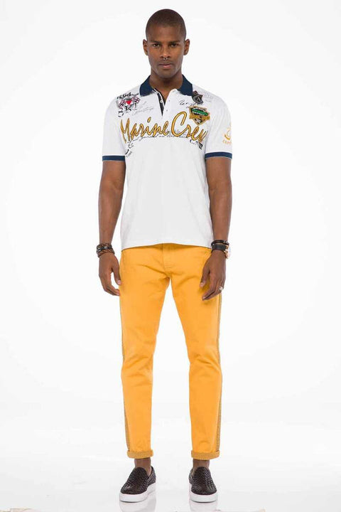 CT509 Polo Neck Embroidered Printed Men's T-Shirt
