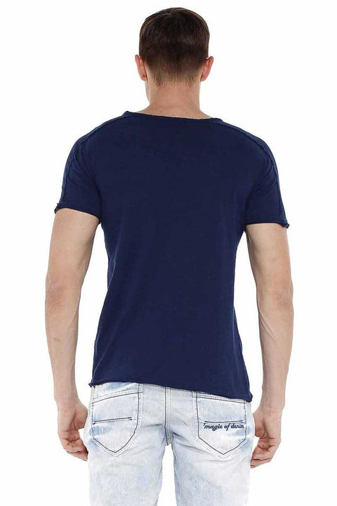 CT525 Ripped Detailed Slim Fit Basic Men's T-Shirt