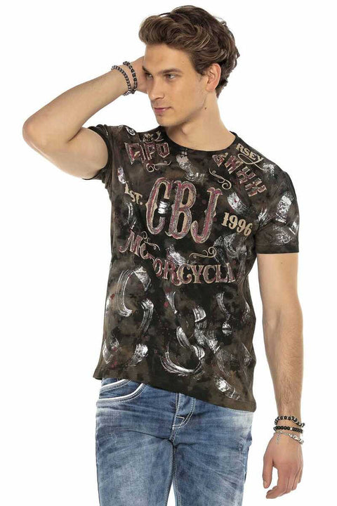 CT560 Hand Painted Glitter Dark Dirty Color T-Shirt