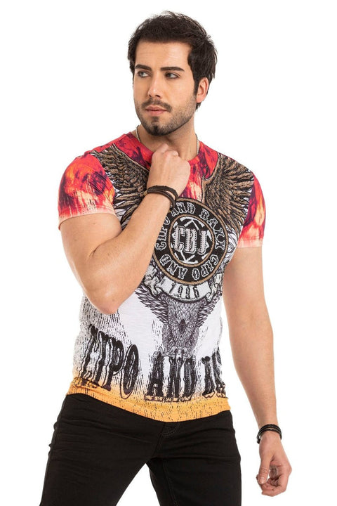 CT665 Stone Patterned Printed T-Shirt