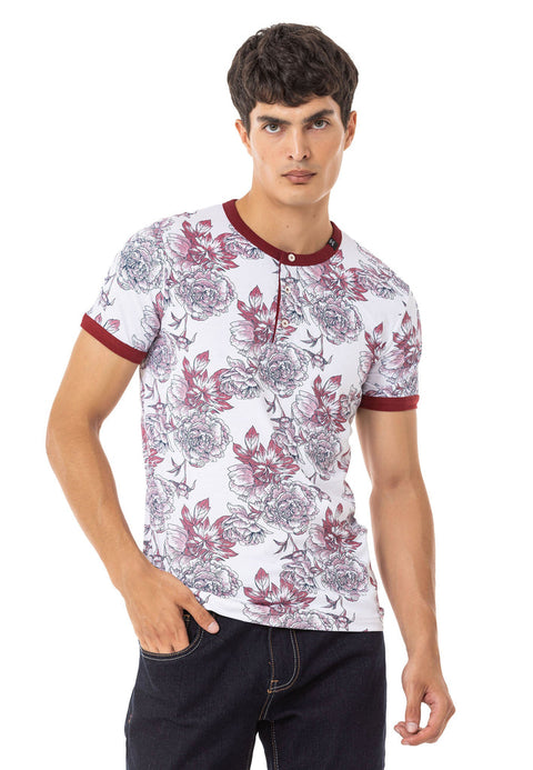 CT707 Floral Printed Men's T-Shirt