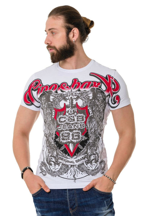 CT716 Front Back Shadow Printed T-Shirt