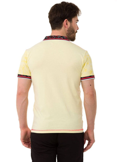CT738 Patterned Polo Neck T-Shirt
