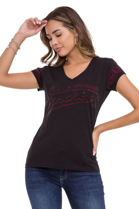 WT337 Women's Front Printed T-Shirt