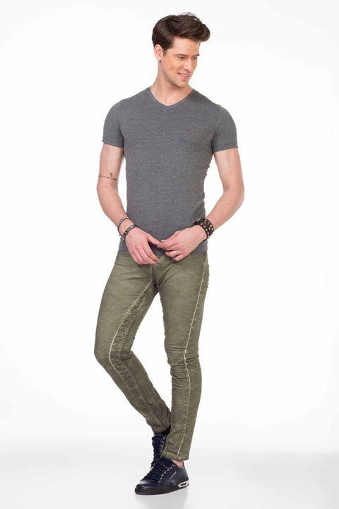 CU106 V-Neck Basic Slim Fit Men's T-Shirt Undershirt