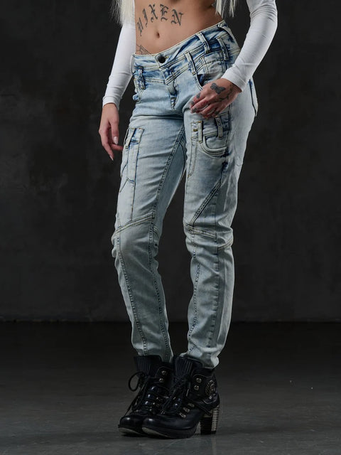 WD216 Women Comfortable Jeans in the fashionable washing of Slim Fit