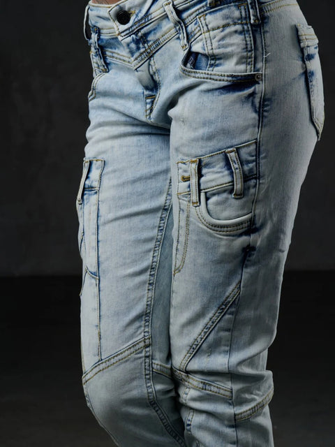 WD216 Women Comfortable Jeans in the fashionable washing of Slim Fit