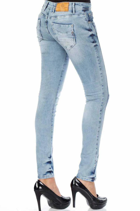WD226 Patched Washed Stitched Jeans