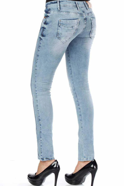 WD226 Patched Washed Stitched Jeans