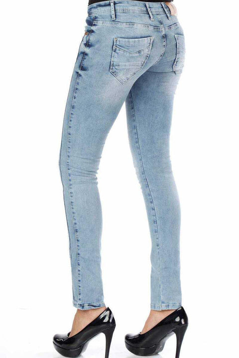 WD226 Patched Washed Stitched Jeans