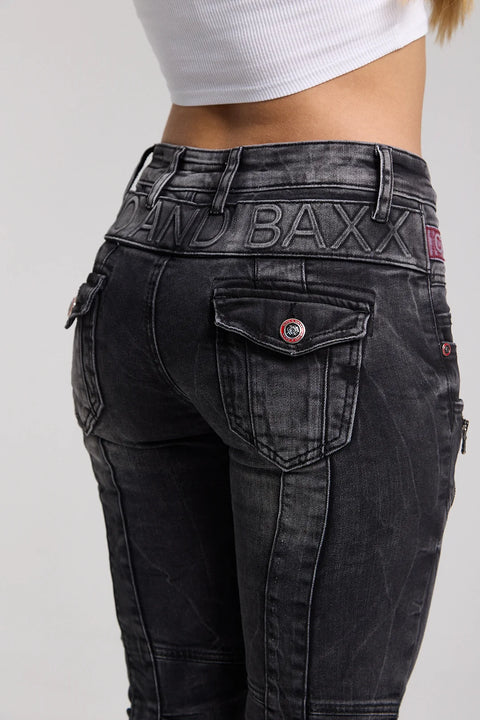 WD358 women comfortable jeans with fashionable decorative stitching