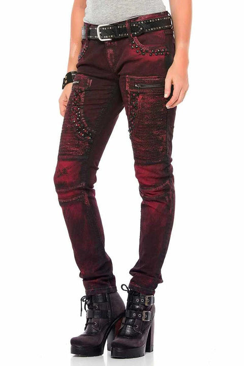 WD388 Claret Red Women's Jean